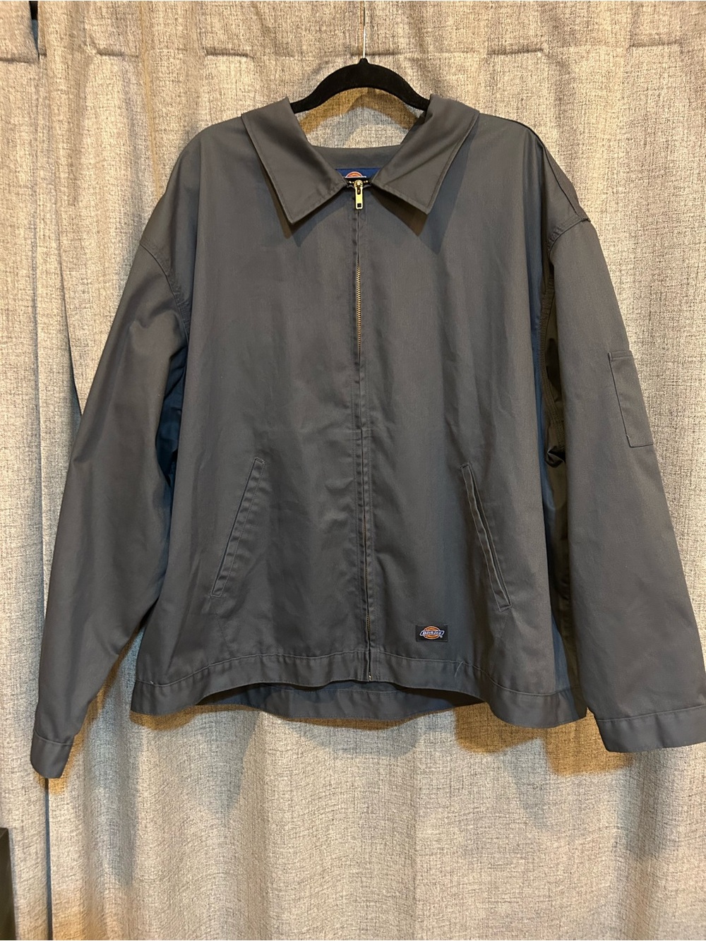 Dickies Men’s Dark Gray Zip-Up Work Shirt Jacket